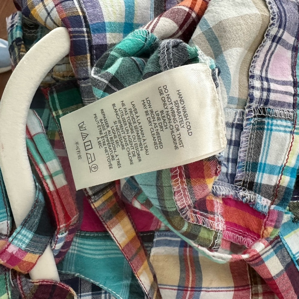 Pilcro Madras Plaid Tie Shoulder Top - Picture 8 of 8